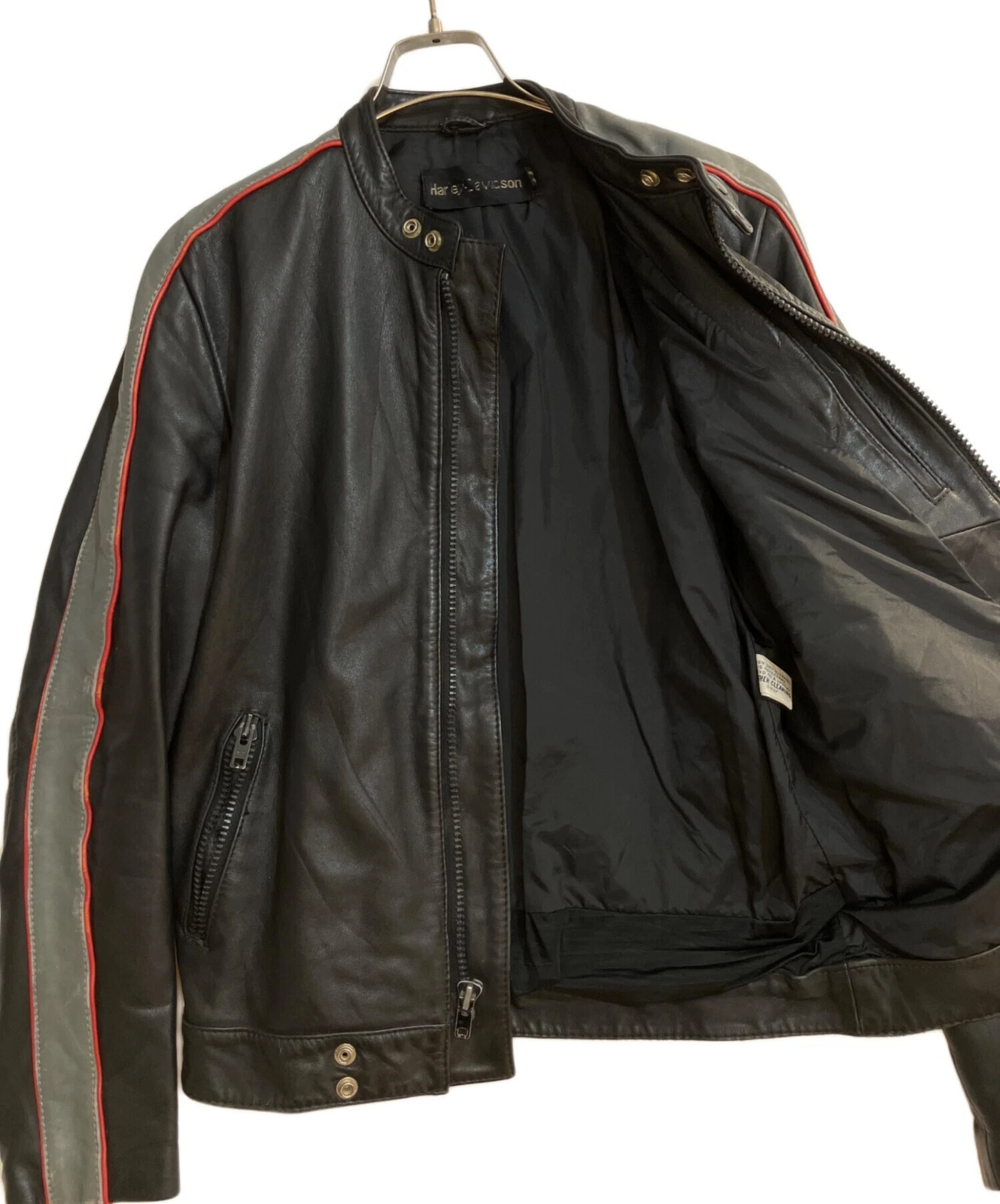 Harley-Davidson Piping Design Single Riders Jacket Men's Size 40 Black image 3