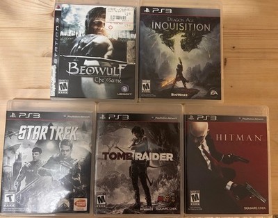 PS3 Game Lot of 5 - Tomb Raider, Dragon Age Inquisition, Hitman Absolution