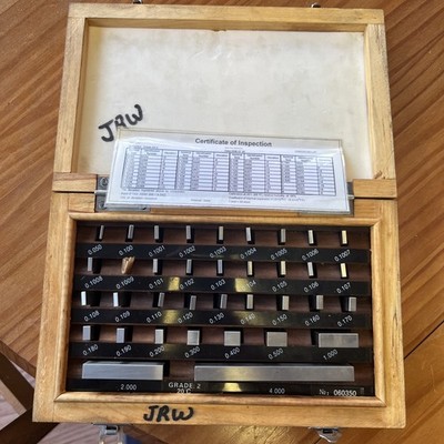 HDT 36 Piece Gage Block Set FED Grade 2 W/ Wooden Box