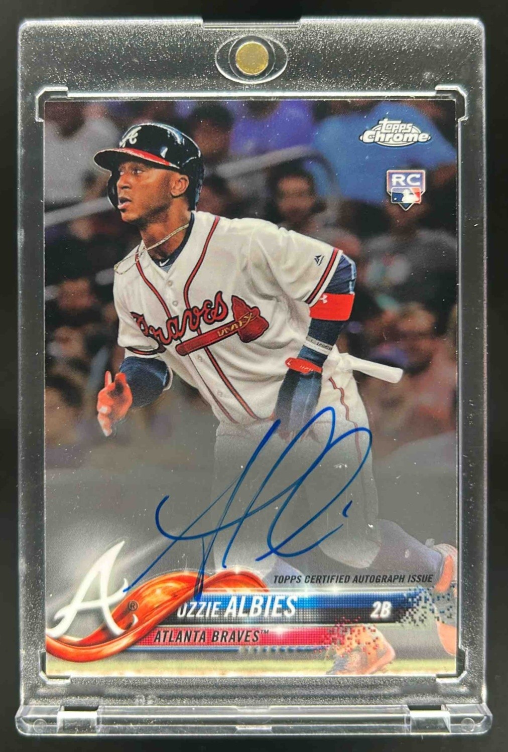 2018 Topps Chrome Ozzie Albies Rookie Auto RC #RA-OA Braves