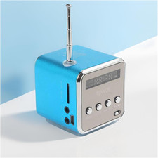 Mini Wireless Portable Bluetooth FM Radio Speaker MP3 Player, Blue
