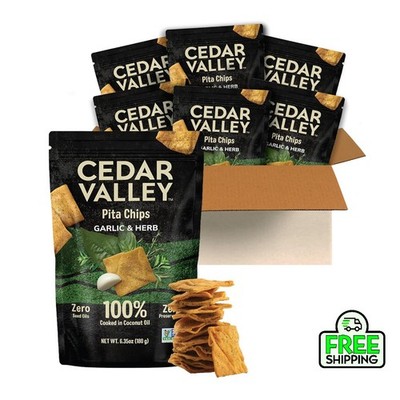Cedar Valley Garlic Herb Pita Chips 180g Pack of 6 Free Shipping