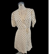 NWT A New Day Size XS Cream and Black Dot Mini Dress