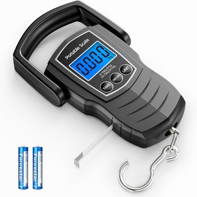 Digitale Gepäckwaage 75kg/165lb mit Maßband, tragbar Reise Angeln