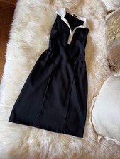 Ann Taylor beautiful polo tennis golf everywhere dress classic black cream ! MP