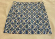 Rafaella Comfort Skort Womens XL Blue Geo Tile Medallion Stretch Golf Tennis