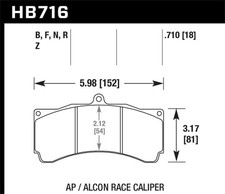 For Hawk Ap Racingalcon Universal Dtc-60 Race Brake Pads