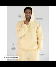 Comfrt Heavyweight Combed Cotton Oversized Hoodie with Kangaroo Pocket Talla L