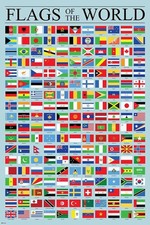 Laminated Flags of the World Poster Geography Classroom Decor International C...