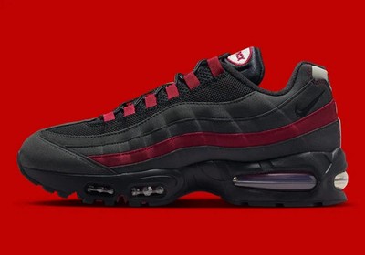 Nike Air Max 95 OG Black Grey Crimson Red Sneakers HM4740-008 Mens Size