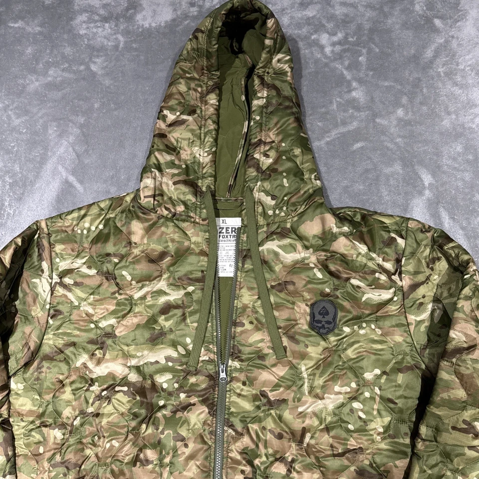 Zero Foxtrot Jacket Mens XL Green Contraband Hoodie Camo Pullover Puffer Quilted - Image 2 of 4