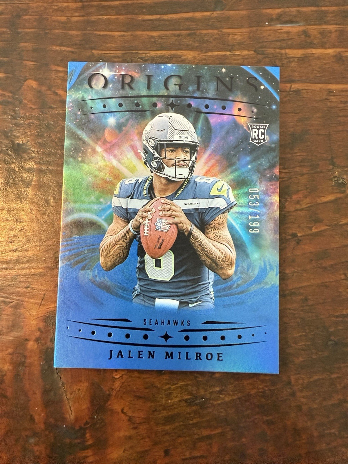 2025 Panini Origins Rookie Jalen Milroe #103 RC Holo Blue / 199 Color Match