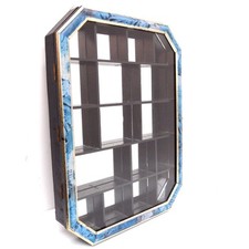 Vetrina Parfum Collection legno nero verde porta vetro 42 cm 17 scomparti vetrina sospesa