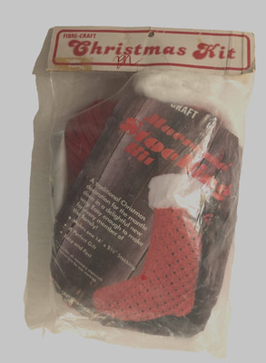 Fibre-Craft Christmas Kit Macrame Red Stocking Vintage 90s Christmas New