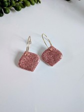 💕  Rose gold coloured Handmade Polymer Clay Earrings💕