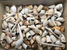 LARGE LOT OF GENUINE VICTORIAN CLAY TOBACCO PIPES BOTTLE DIGGING AND MUDLARKING