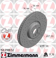 Zimmermann 2X Bremsscheiben Ø 395 InnenbelüFtet Gelocht FüR BMW 7Er
