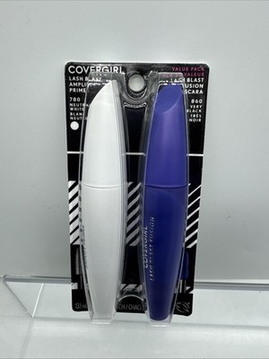 (2) COVERGIRL Lash Blast Fusion Mascara #860 Very Black & Amplify Primer 4 Total
