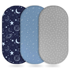 Baby Bassinet Sheets Girl Boy, Fitted Bassinet Sheet Set 3 Pack Bassinet Matt...