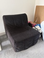 IKEA LYCKSELE Single Sofa Bed with Dark Grey Cover