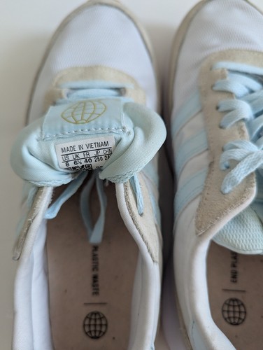Women's Adidas 70s Athletic White and Light Blue Shoes Sneakers Size 8 - Picture 8 of 9