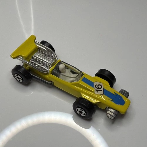 Matchbox Superfast Formula 1 Racing Car #34 Yellow Vintage 1972-75 Diecast