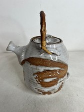 Japanese Studio Pottery Teapot - Mashiko Style Mingei - Signed Bamboo Handle