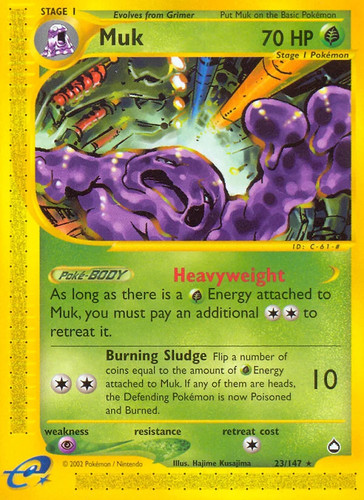 Pokemon Muk 23/147 023/147 Reverse Holofoil LP Aquapolis Rare