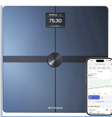 Withings Body+ Smart WiFi Body Composition Scale Black Color Screen 