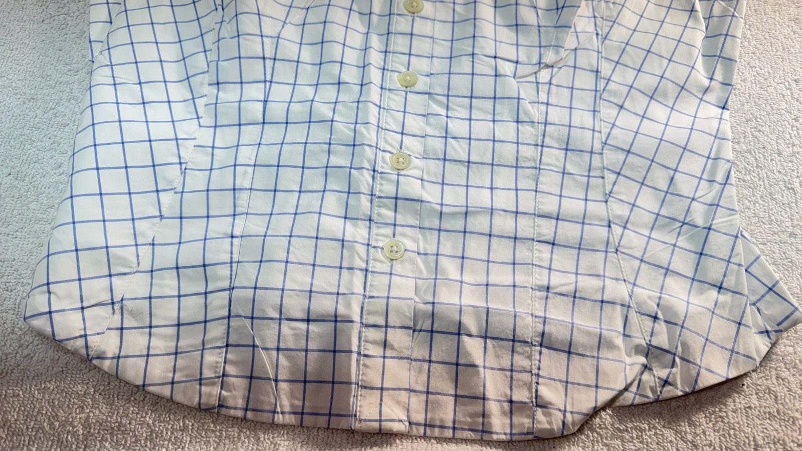Ralph Lauren Check Blouse UK 14 John Lewis Womens White Blue Button Front image 7