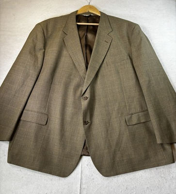 #ad #ad Pronto Uomo Wool Windowpane Mens 56R Sport Coat Blazer Tan Jacket Classic $34.97