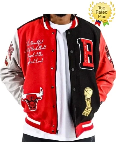 Chicago Bulls Varsity Jacket Limited Edition Leather Sleeves Letterman Jacket
