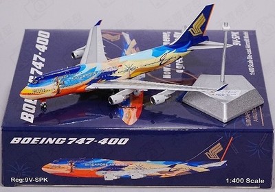 HX Models 1:400 1:400 Singapore Airlines 9V-SPK Boeing 747-400 Diecast Modell