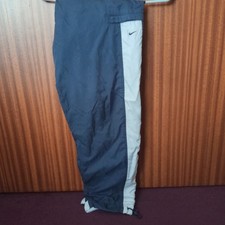 Vintage Men's Nike Waterproof Tracksuit Bottoms Trousers Medium Navy 31/33 Waist