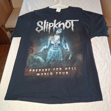 Slipknot Prepare For Hell World Tour T-Shirt 2015 Black Graphic Men's Sz Lg
