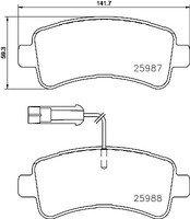 Brembo Bremsbelagsatz, Scheibenbremse Hinterachse U.A. FüR CitroËN, Fiat