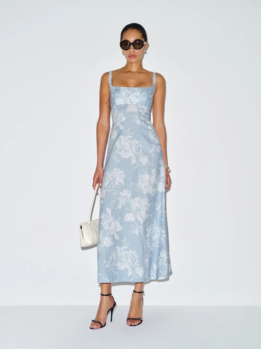 reformation long linen dress Lili Linen Dress