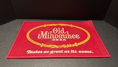 Vintage Old Milwaukee Beer Bar Mat Tastes as Great as Its Name 70's Brewery Adv.