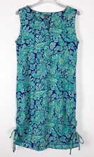 T By Talbots Paisley Dress Floral Ruched Knee Length Stretch Sleeveless Womens M