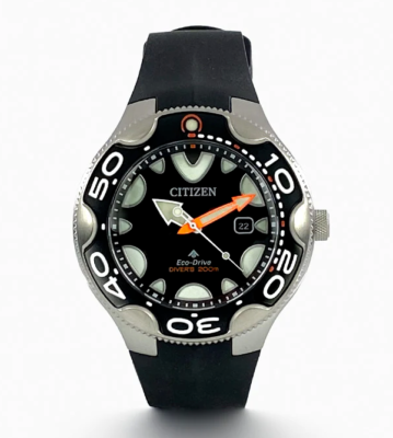 Citizen Promaster Orca Dive Black Dial Watch Polyurethane Band