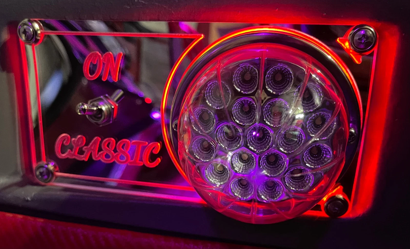 Freightliner Classic Dome Lights Plate Purple Led Lights Color