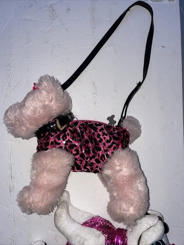 Poochie & Co White & Black Puppy Dog with Hot Pink Sequin Purse Bag & Pink Dog - Picture 7 of 12