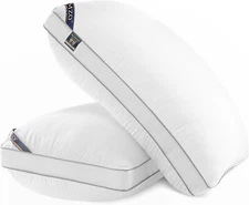 Set of 2 KING Size Bed Pillows for Sleeping - Gusseted Cooling Side Mesh Design