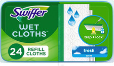 Sweeper Wet Mopping Cloths, Mops for Floor Cleaning, Open-Window Fresh, 24 Count