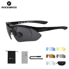 ROCKBROS Sports Glasses UV400 Polarized Cycling Sunglasses 5 Lenses Fishing Golf