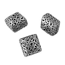 5 pcs Silver Hollow Filigree Square Spacer Focal Beads Bead Findings 14x13.9mm