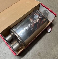 MagnaFlow 14220 Muffler 5"x8" | 2.25" In / Dual 2" Out, Polished Stainless Steel