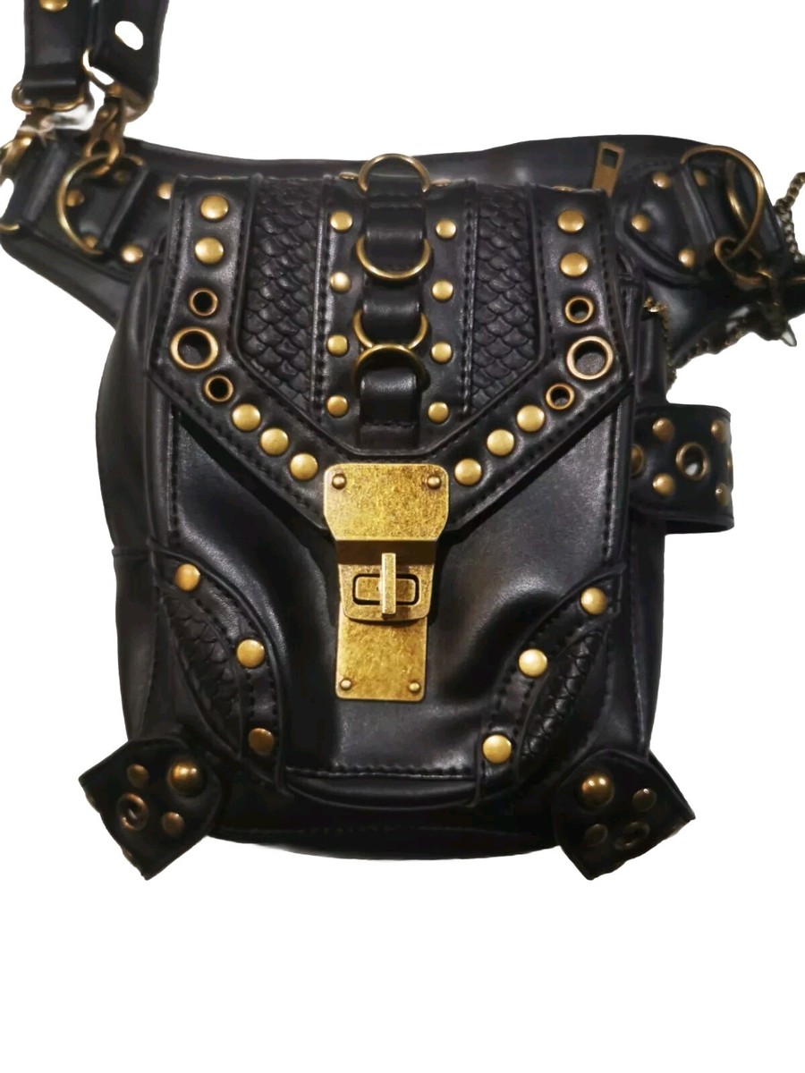 バッグ 00s shoulder bag studs leather black Black Studded Vegan Leather Shoulder | Minga London