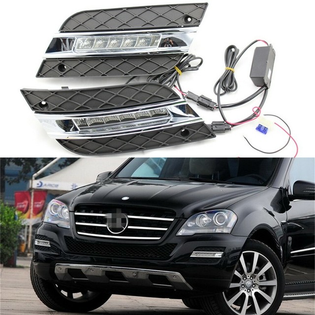 1Pair LED Daytime Running Lights DRL LED Fog Lamp for BENZ new ML350
