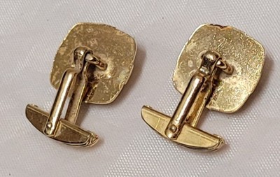 Boutons De Manchette Vintage - Tête De Taureau Torero, Or De Tolède Et Lucite, Modèle #K2, Occasion